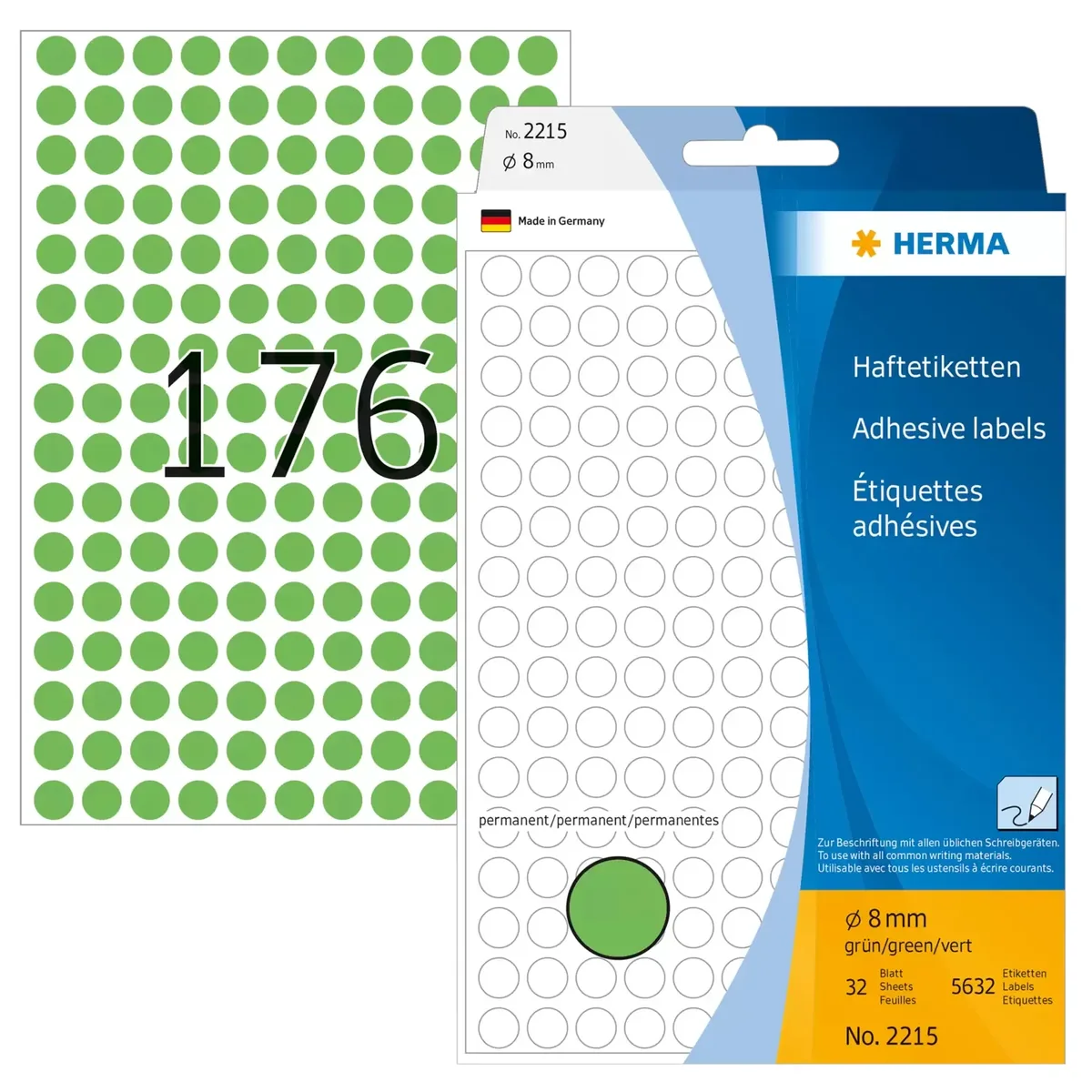 Herma label manual ø8 green (5632)