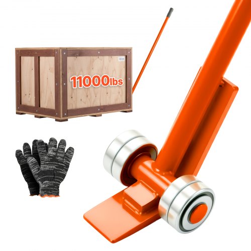 VEVOR Prylever Bar, 4990 kg Weight Capacity, 1.7 m Carbon Steel Handle Lever Dolly, Pry Lever Bar with Wheels for Large Pallets, Heavy Items, Concrete Blocks, Heavy Duty Equipment Handling