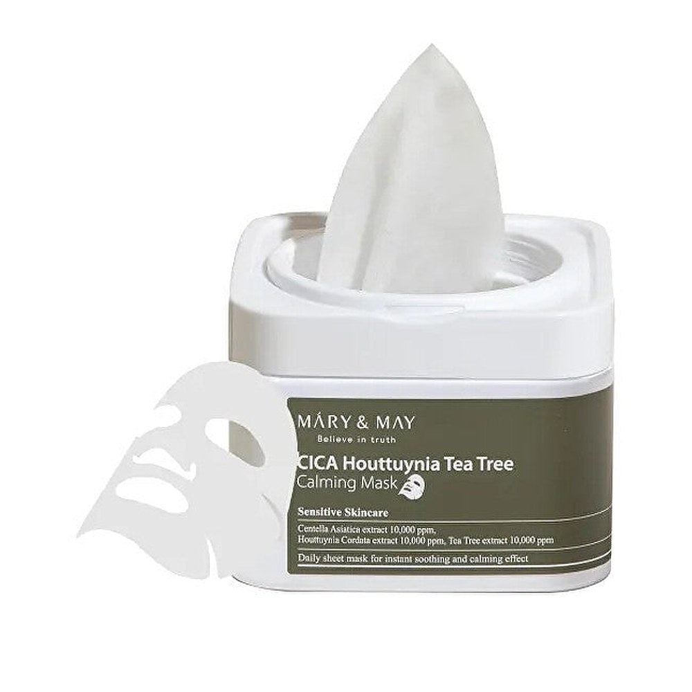 Mary & May Maschera Viso Lenitiva Cica Houttuynia Tea Tree 30 Pezzi — Maschera viso