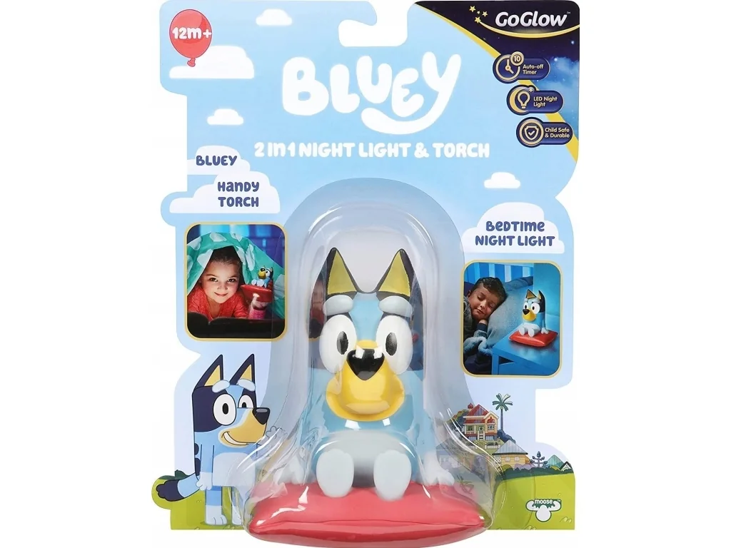 Bluey GoGlow-kaveri yövalo ja taskulamppu