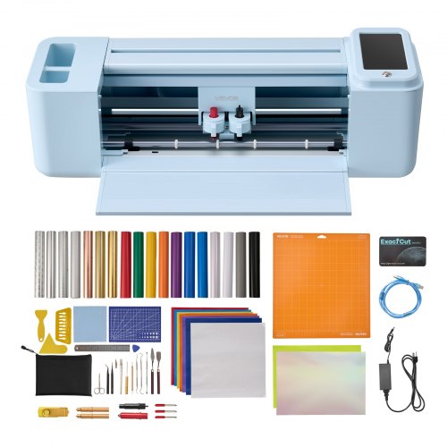 VEVOR Vinyl Cutting Machine, 305 mm, Touchscreen-Controlled Vinyl Cutter with Materials and Tool Kit, 20000+ Built-in Design Resources, Compatible with Mac, Windows, Android, iOS, for Customized Cards