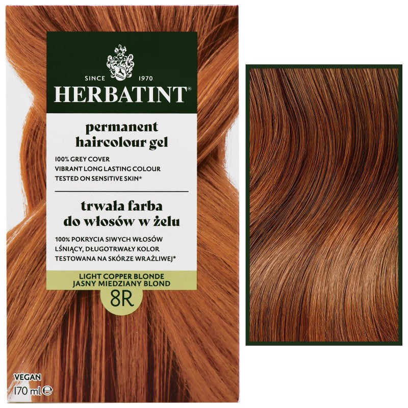 Herbatint Pysyvä hiusväri geelinä 170 ml 8R | Vaalea kupariblondi
