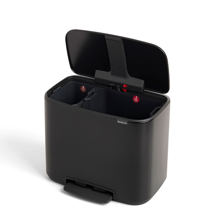 Brabantia Bo - Skraldespand - fliplåg - 34 L - fodpedal - mat lajittelu