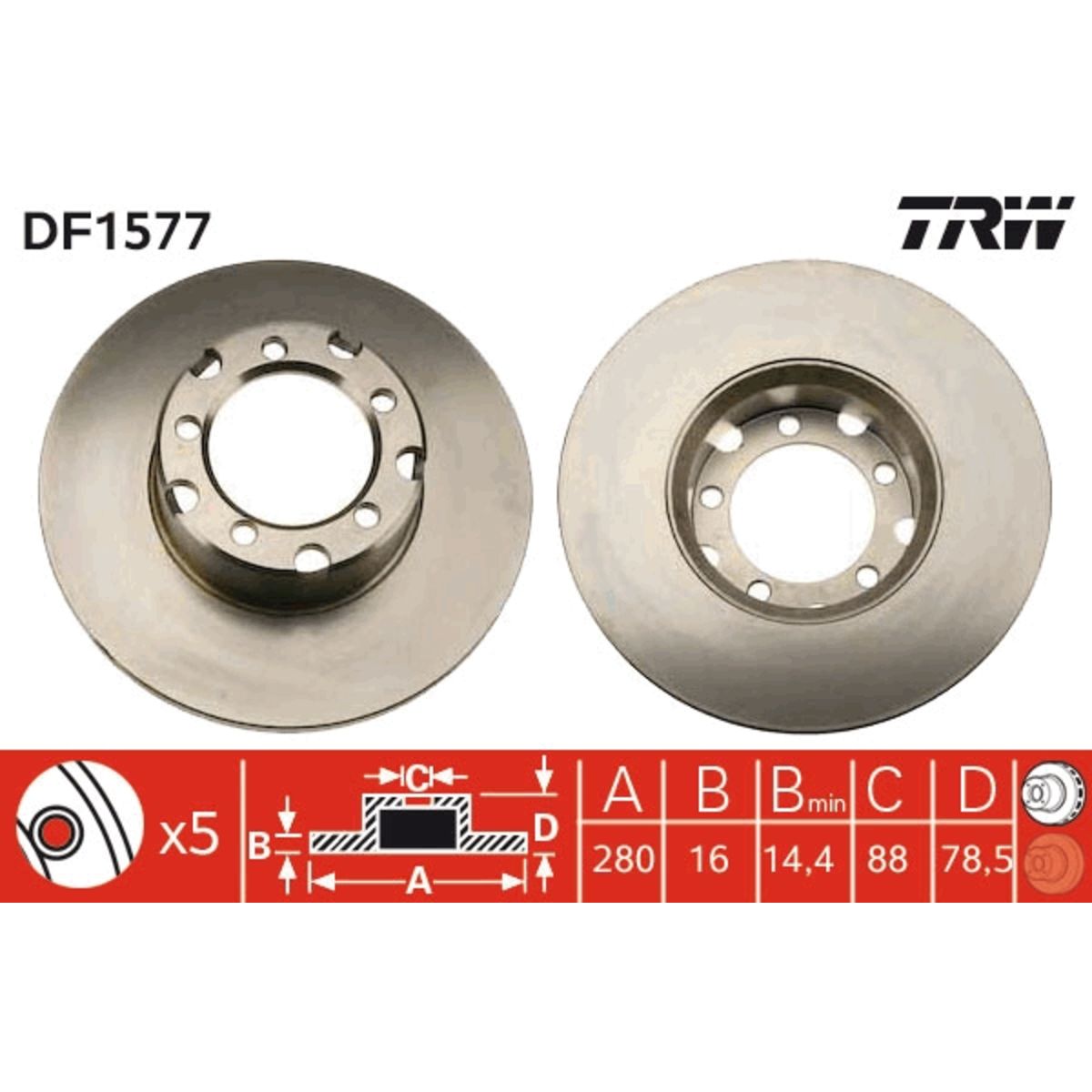 Jarrulevy TRW DF1577
