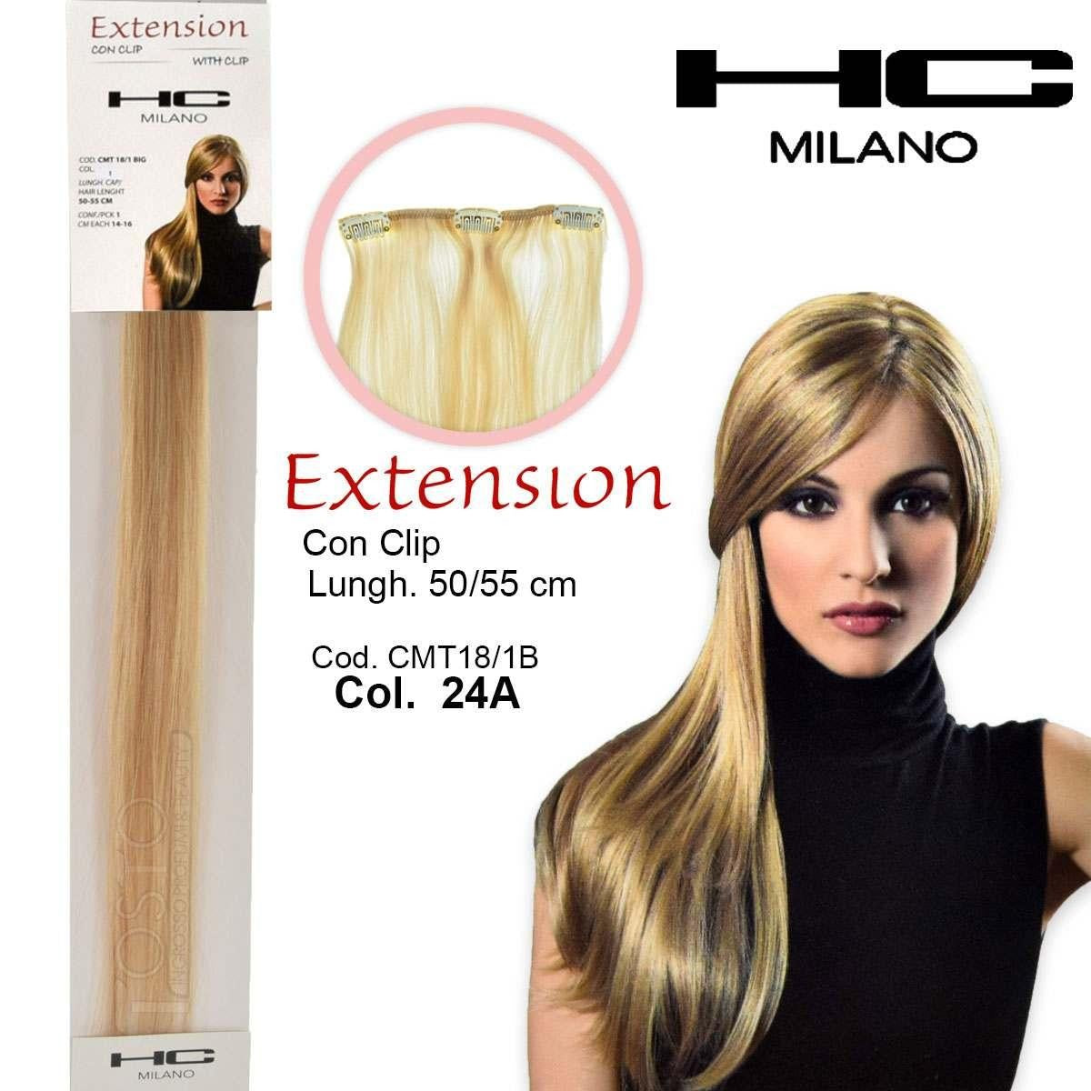 Hc Milano Extension 3 Clip Ei Remy Largh.14-16Cm Pituus.50Cm Väri.24A Erittäin Vaalea Helmiäinen 11,2