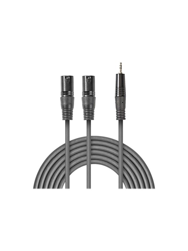 Nedis Balansoitu Audiojohto | 2x XLR 3-Pin uros | 3.5 mm uros | Niklattu | 3.00 m | Pyöreä | PVC | Tummanharmaa | Pahvikotelo