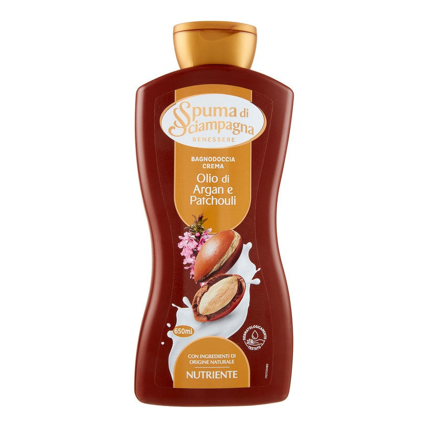 Spuma Di Sciampagna Ravitseva suihkuvoide Arganöljy ja Patchouli 650 ml