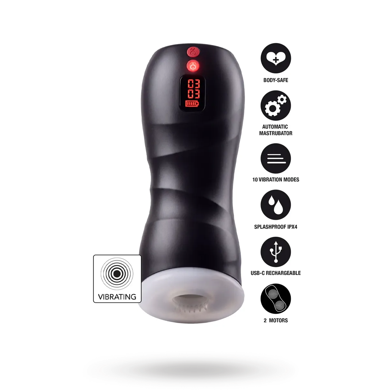 Hidden Desire Vibrating Twin Turbo Masturbator Värisevä Masturbaattori