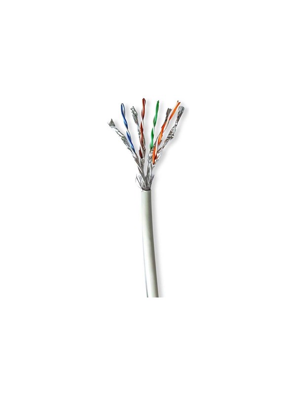 Nedis CAT7 verkkokaapelin rulla | Solid | S/FTP | Puhdas kupari | 100 m | Sisäkäyttöinen | Pyöreä | LSZH | Harmaa | Vetolaatikko