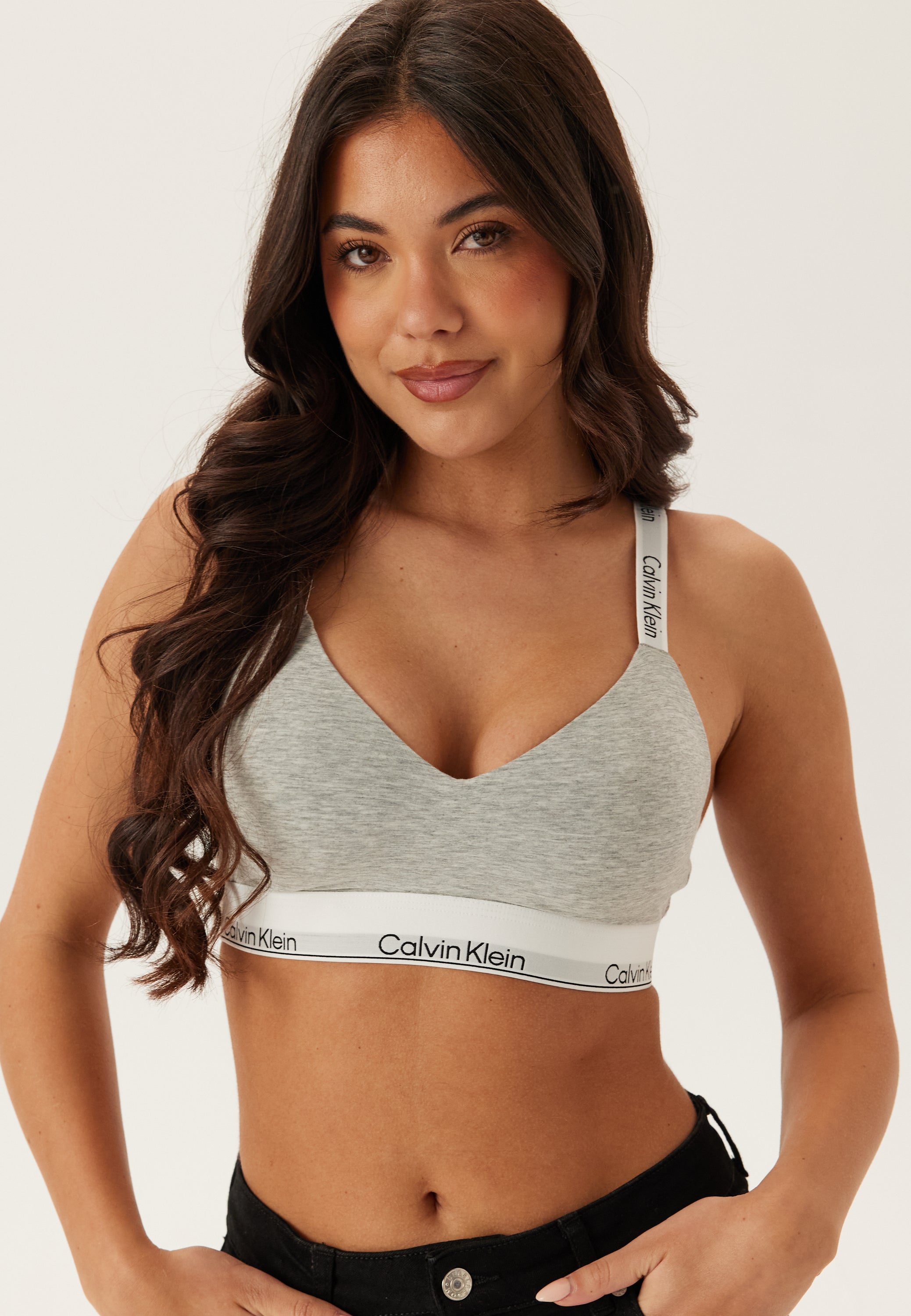 Calvin Klein Underwear Rintaliivi  vaaleanharmaa / musta / valkoinen