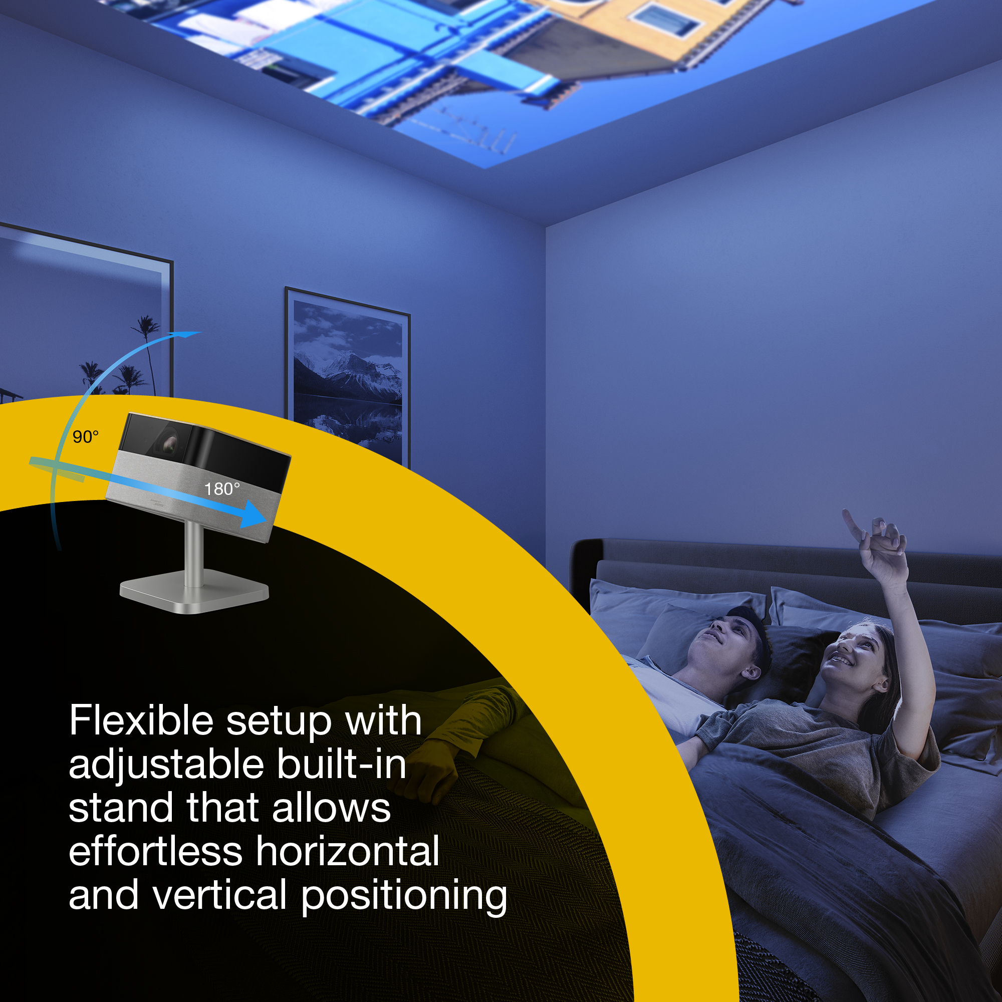 Epson Lifestudio Flex EF-72 Google TV 3LCD 4K PRO-UHD 1000 ANSI lm -kannettava LED-projektori, tammi