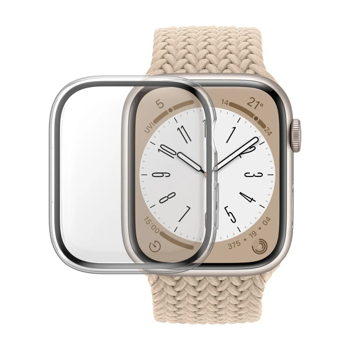 PanzerGlass Apple Watch Series 7/8/9 45 mm, läpinäkyvä, antibakteerinen