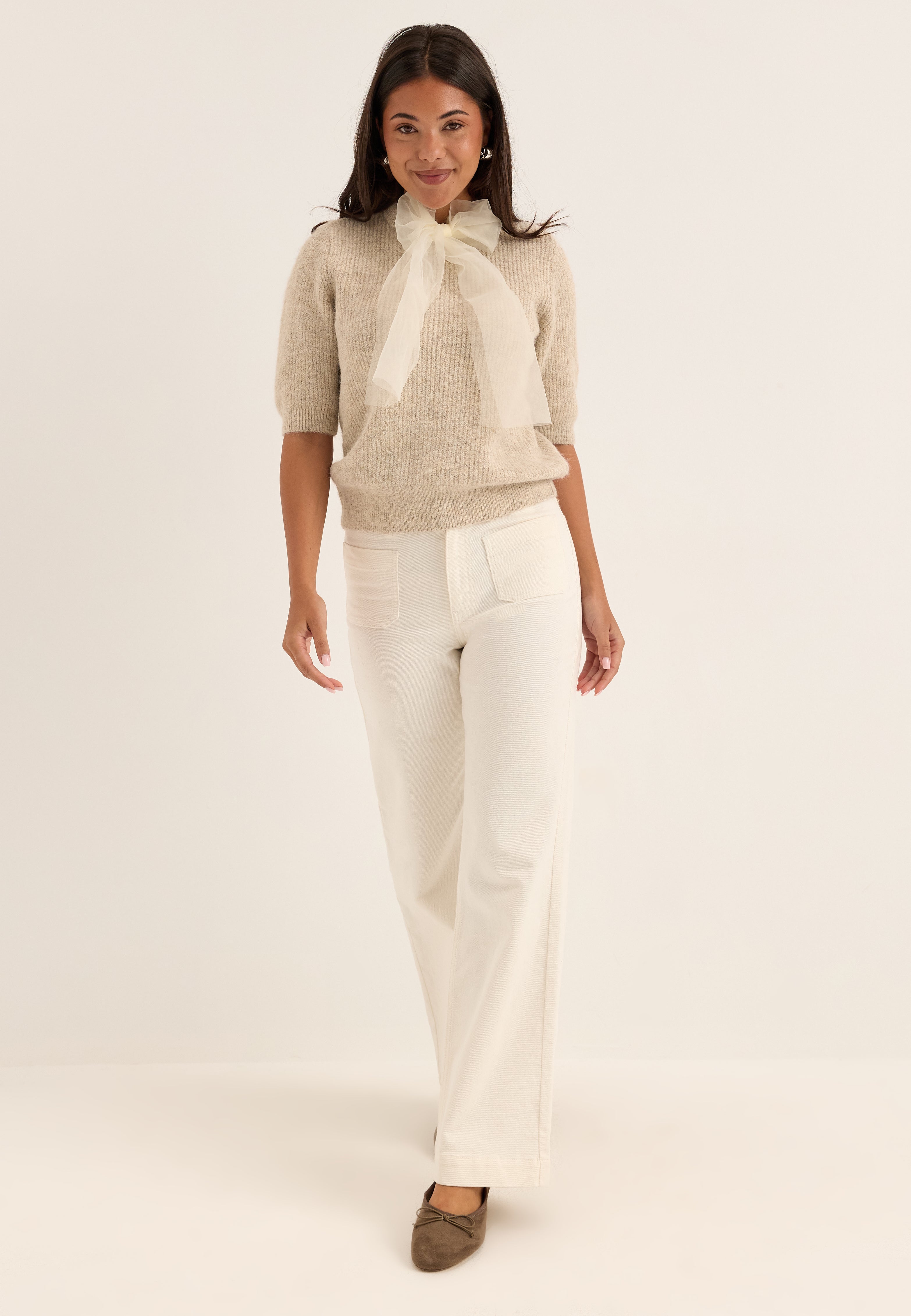 Viitza O-neck 2/4 BOW KNIT TOP