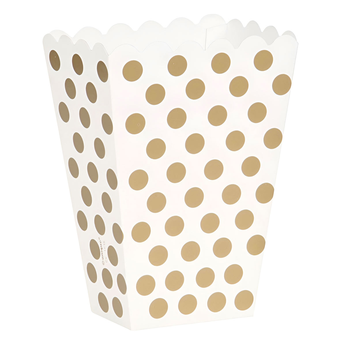 Pienet popcorn-rasiat - Valkoiset, kultapilkulliset, 8kpl