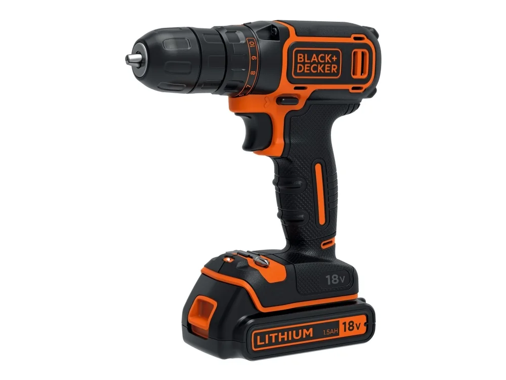 Black &amp  Decker Black + Decker akkuruuvinväännin, 18 V, musta, BDCDC18-QW, 18 volttiaV
