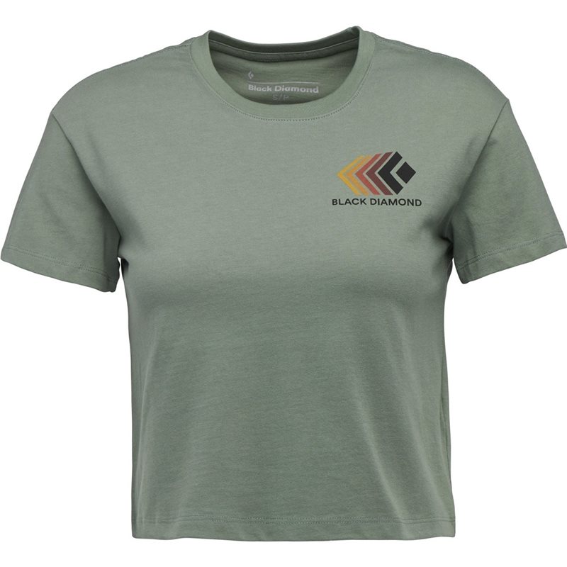 Black Diamond W Faded Crop Ss Tee Dark Moss - L