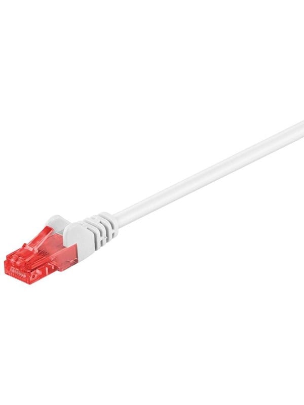 Goobay CAT 6 patchkabel, U/UTP, vit kopparklädd aluminiumtråd (CCA)