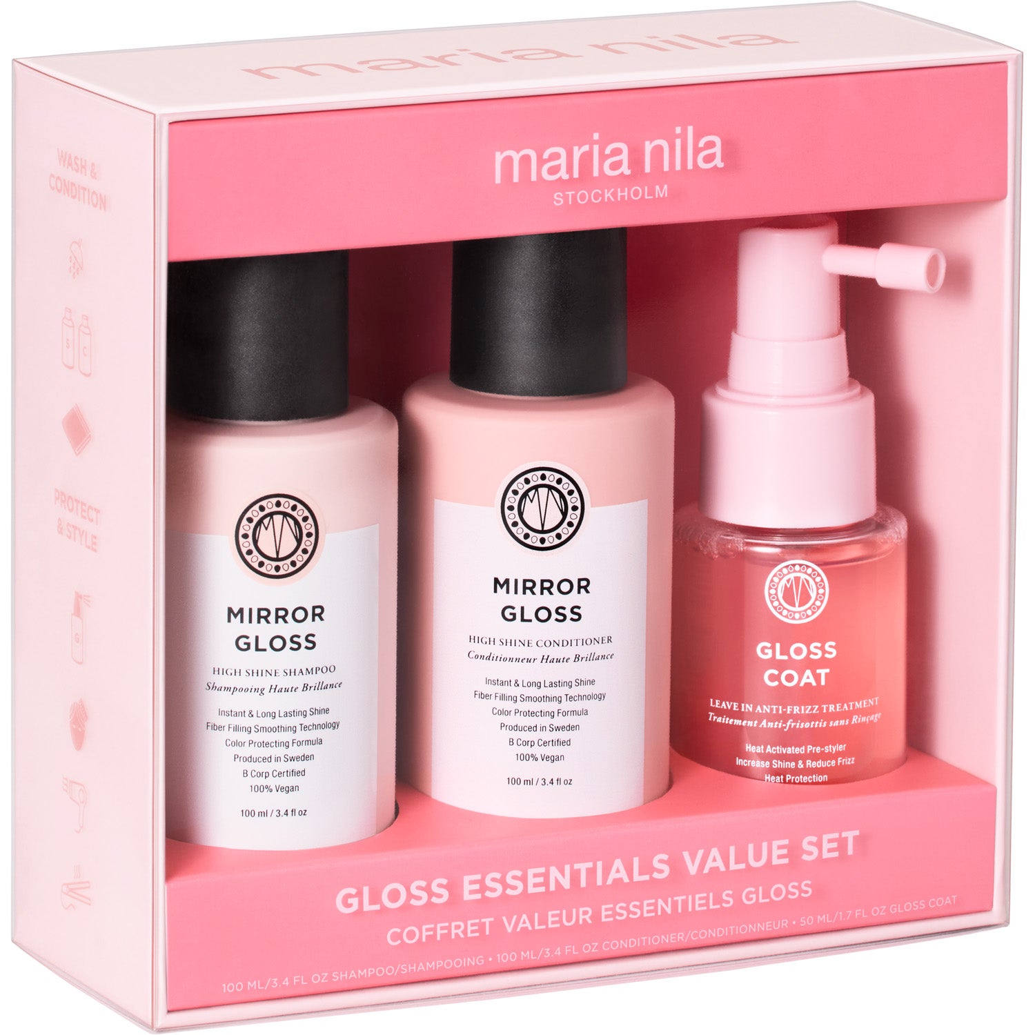 Maria Nila Mirror Gloss Essentials Value Set 100 ml + 100 ml + 50 ml - 250 ml
