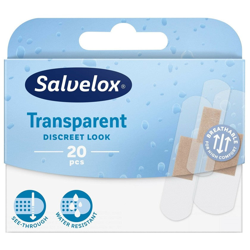 Salvelox Läpinäkyvä vedenkestävä laastari 20 kpl