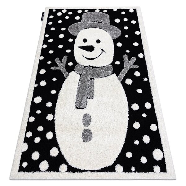 Matot Rugsx Lasten Matto JOY lumiukko, lapsille - musta 160x220 cm 160x220 cm
