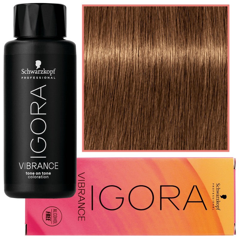 Schwarzkopf Professional Igora Vibrance – Puolipysyvä ammoniakiton hiusväri 60ml 7-55 | Keskivaalea ekstra kultainen