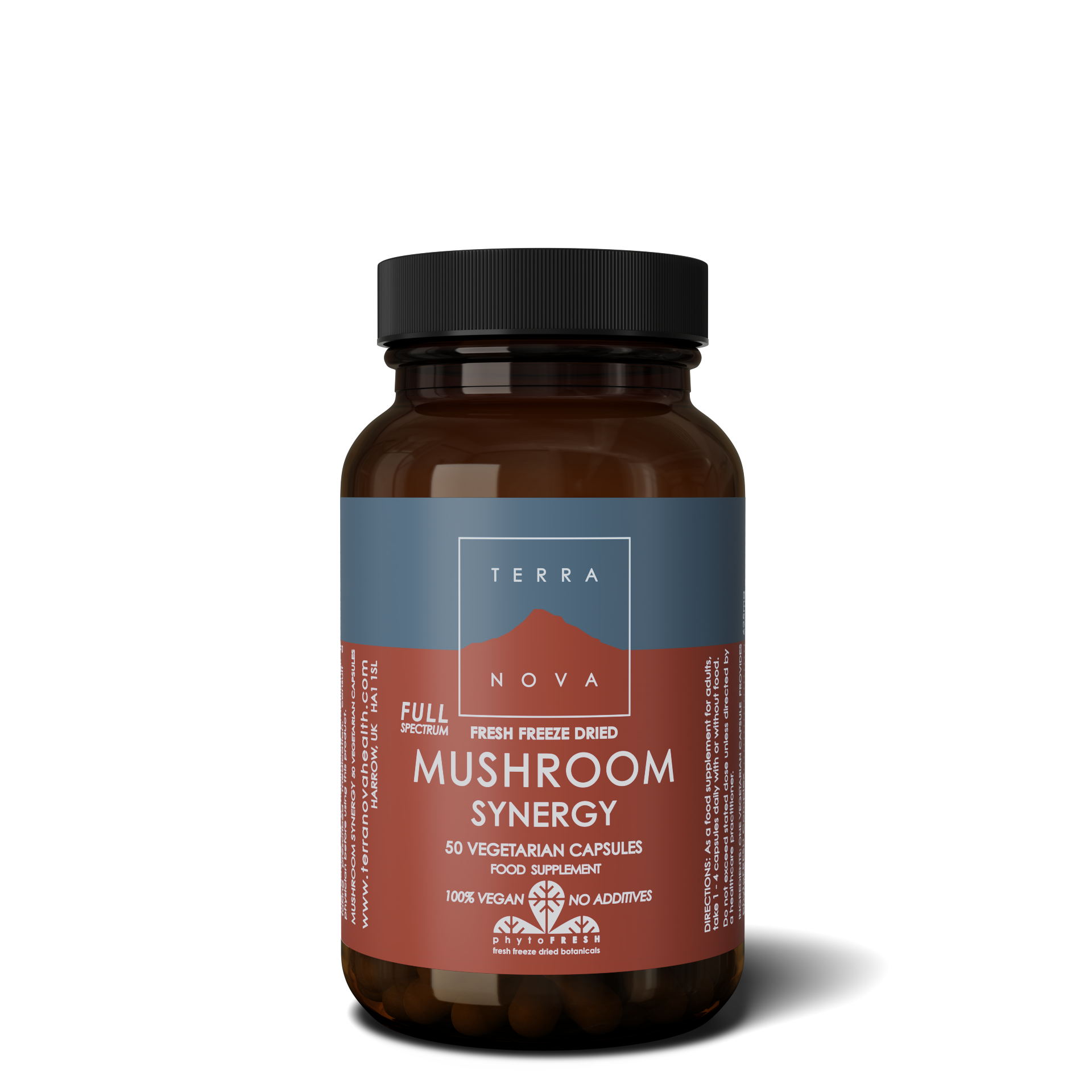 Terranova Full Spectrum Mushroom Synergy (luomu), 50 kaps.