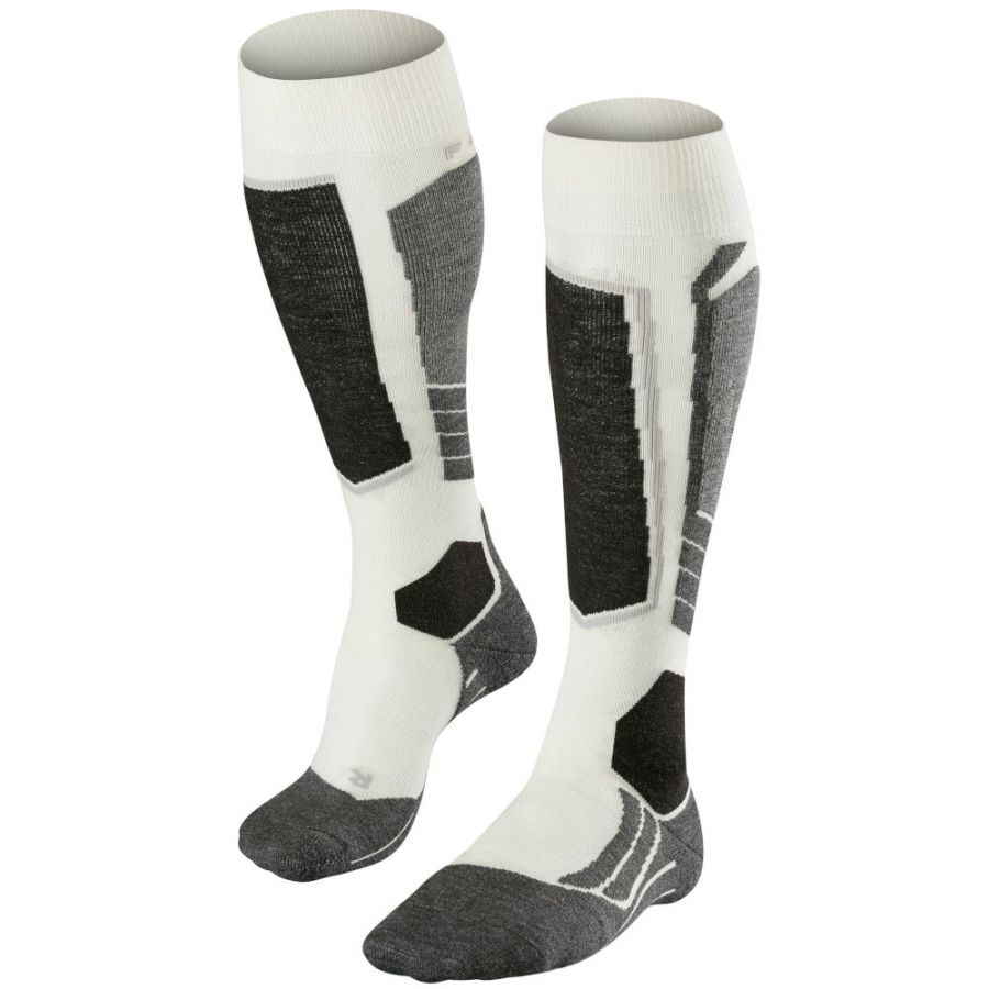 Falke SK2 Wool Skisokker, Dame, Pois valkoinen