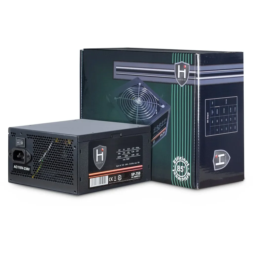 Inter-Tech HiPower SP-750 Virtalähde - 750 Watt - 120 mm - ATX 2.4 - 80 Plus