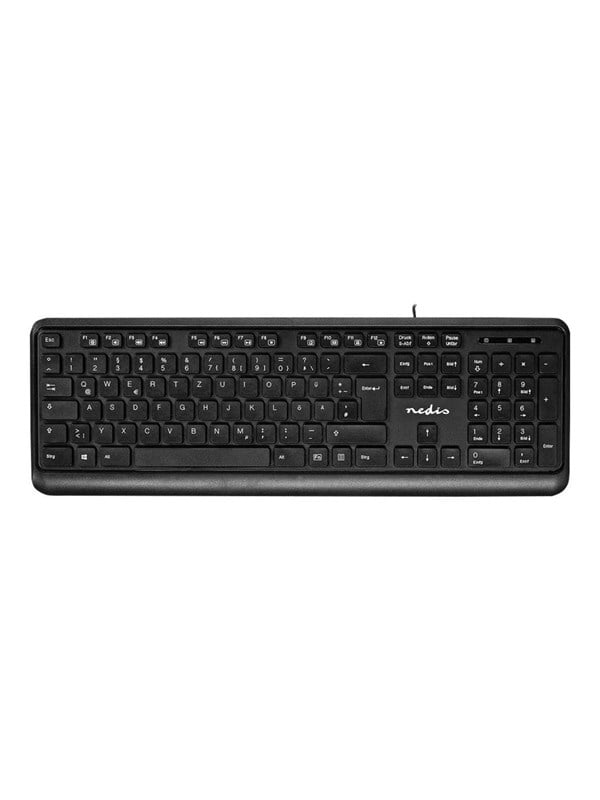 Nedis - keyboard - QWERTZ - German - black - Näppäimistö - Saksa - Musta