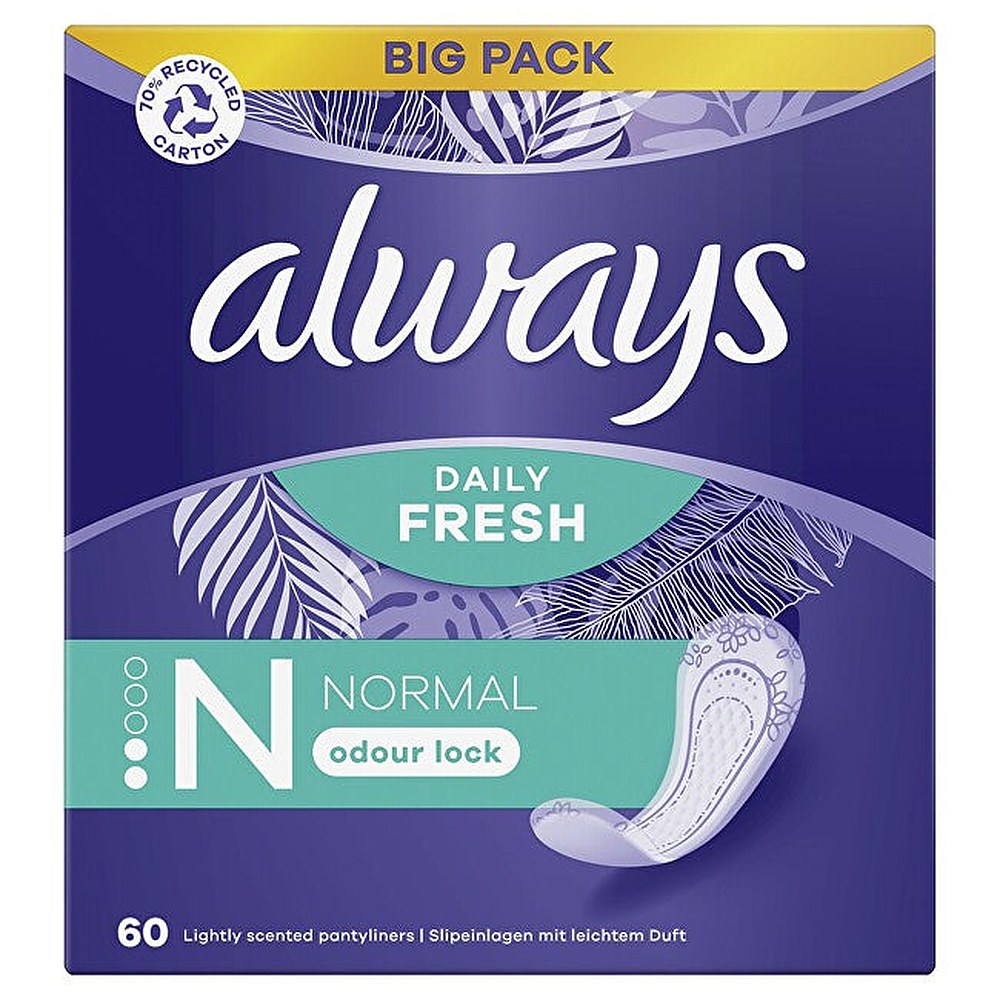 Always Päivittäiset Normaalit Fresh & Protect pikkuhousunsuojat 60 kpl