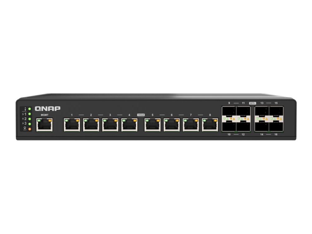 QNAP QSW-IM3216-8S8T - Hallinnoitava 16-porttinen Layer 2 -kytkin, Musta
