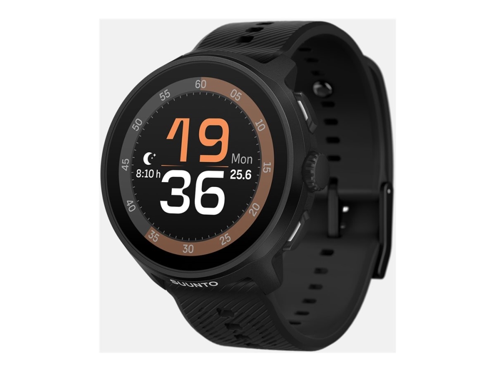 Suunto Run -urheilukello silikonirannekkeella, All Black