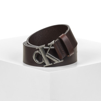 Calvin Klein Vyö 'Smooth Monogram Buckle' tummanruskea