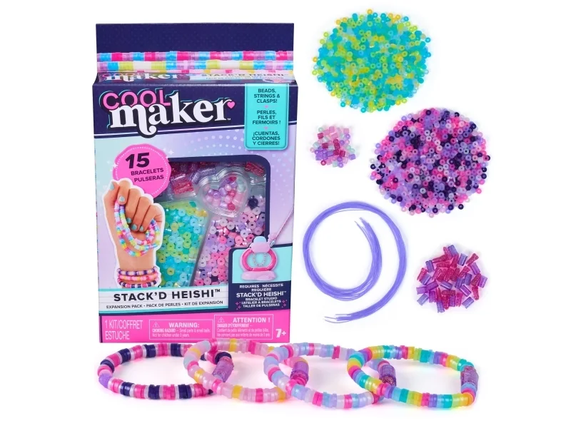 Cool Maker CLM ACK Stackd Heishi Expansion Pack GML, Lasten rannekorujen askartelusetti, 7 vuosi/vuosia, Monivärinen