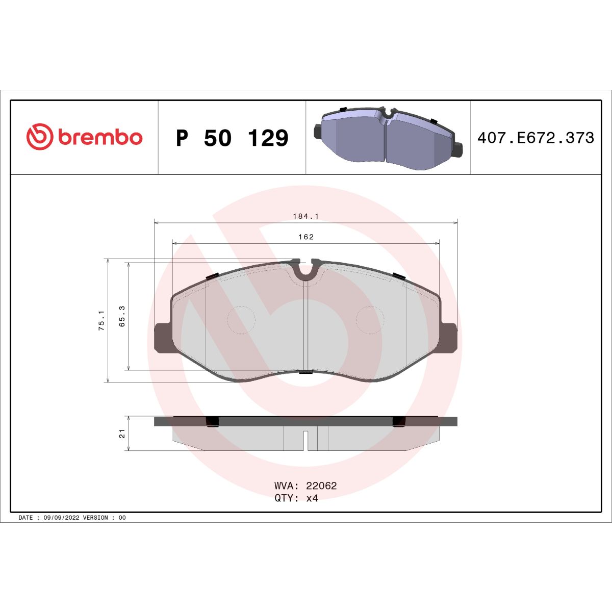 Jarrupalat, levyjarru BREMBO P 50 129