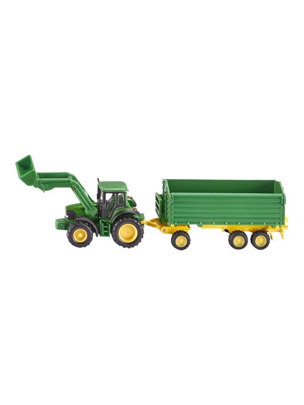 SIKU Siku 1:87 John Deere etukuormaajalla ja perävaunulla