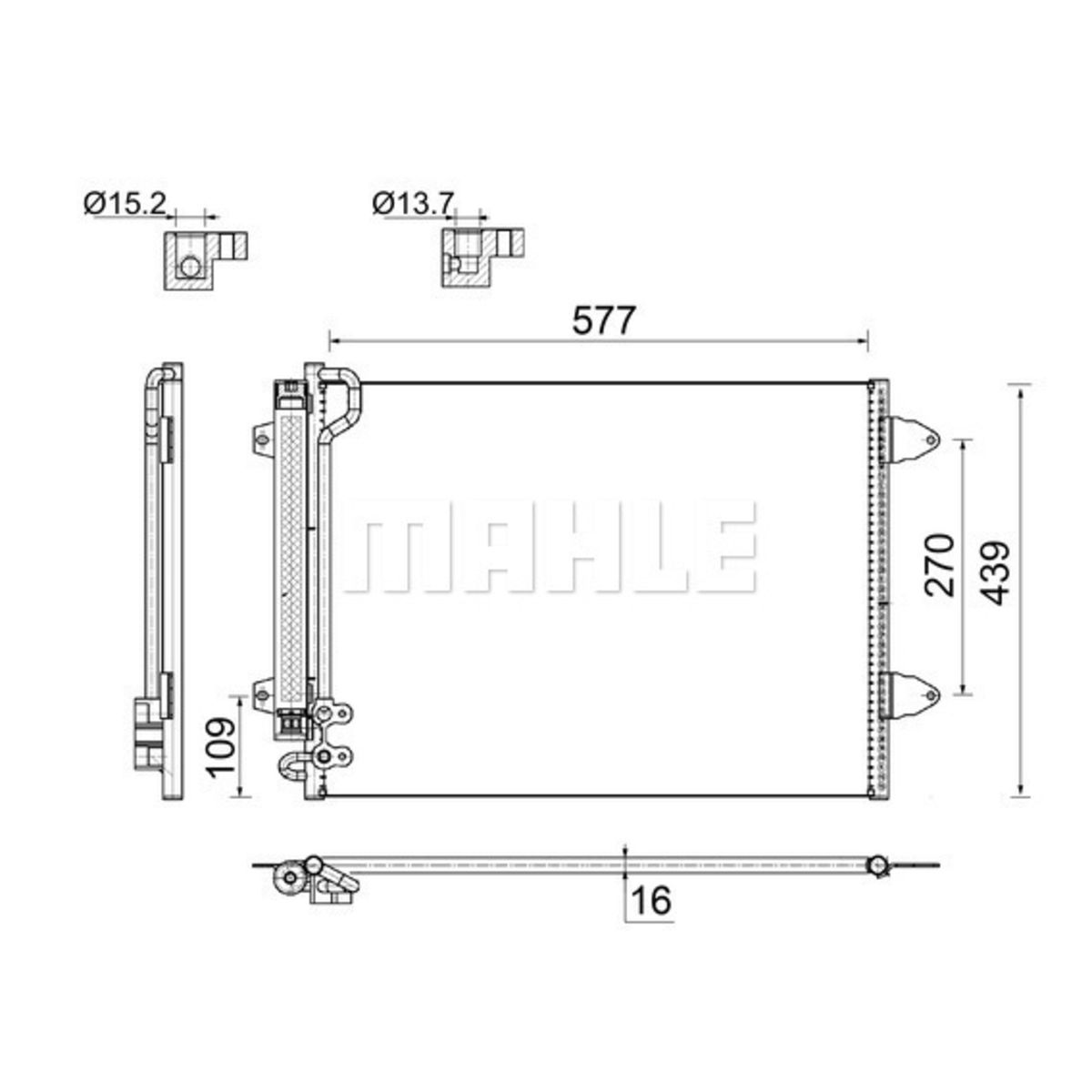 Lauhdutin, ilmastointilaite MAHLE AC 666 000S