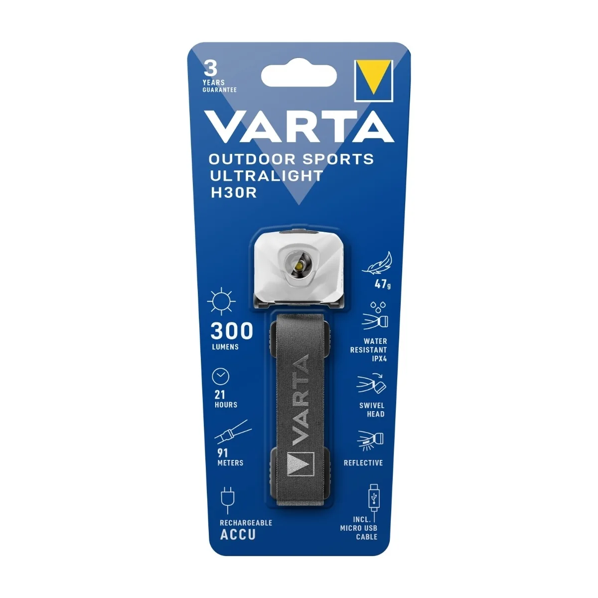 VARTA Ulkoilmaurheiluun tarkoitettu Ultralight H30R.