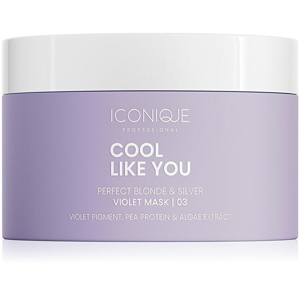 ICONIQUE Professional KYLMÄ KUIN SINÄ Täydellinen Blonde & Silver Violet hiusnaamio neutraloiva keltaissävyille 200 ml