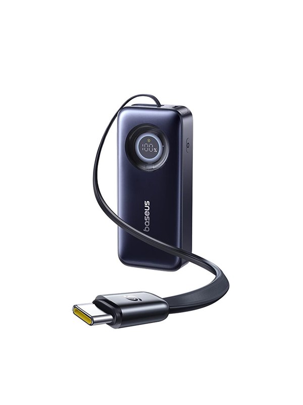 Baseus EnerCore CR11 20000mAh 67W Power Bank with Retractable USB-C Cable - Black - 20000 mAh