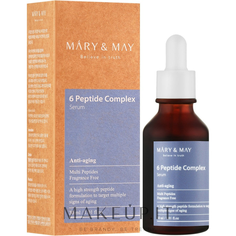 MARY & MAY 6 Peptide Complex intensiivisesti uudistava seerumi ryppyjä ehkäisevä vaikutus 30 ml