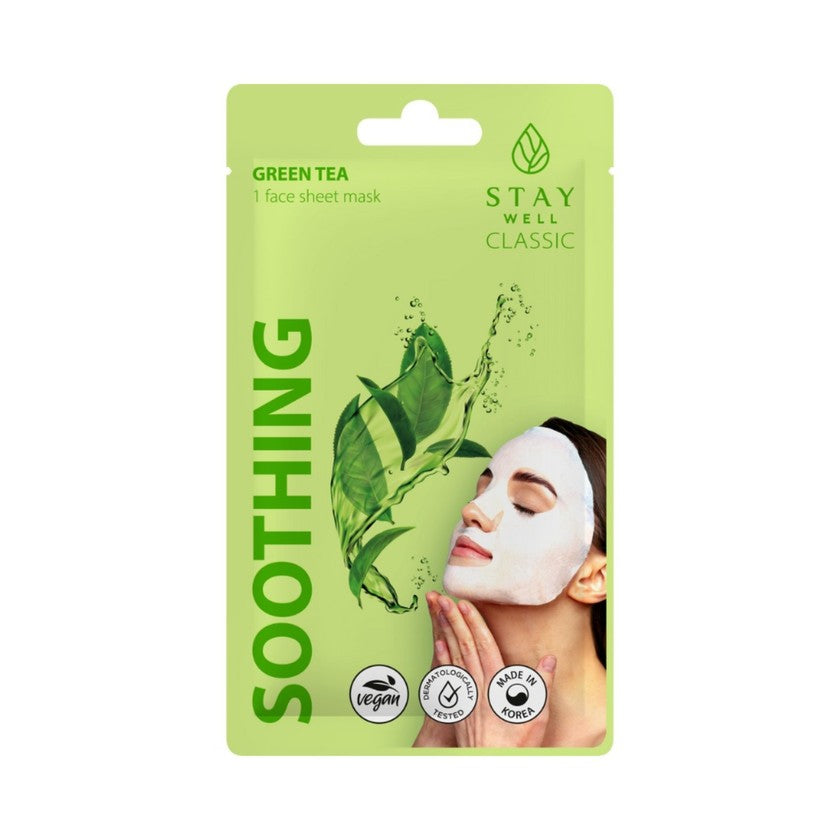 Stay well Soothing - Kangasnaamio vihreä tee 1 yksikkö