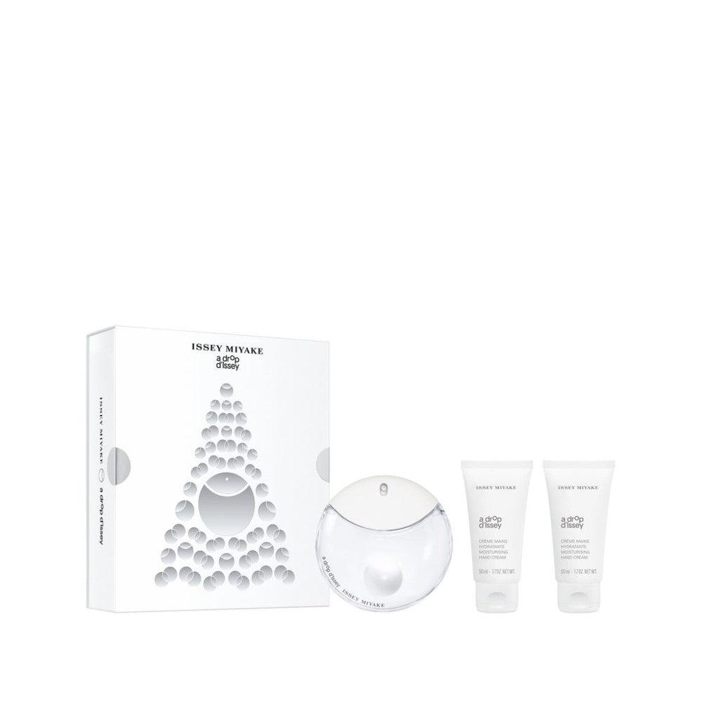 Issey Miyake A drop d'Issey Eau de Parfum Set lahjapakkaus naisille Eau de Parfum 50 ml + kosteuttava käsivoide 2 kpl 50 ml