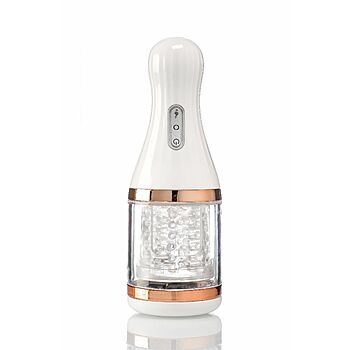 ZENN Powermate 3 - Strong Rotating masturbaattori, pyörivällä liikkeellä, tyylikäs, valkoinen, kulta