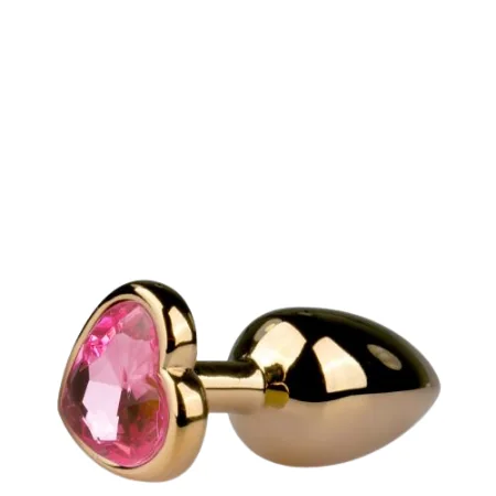 EasyToys Gold Metal Pink Butt Plug - Medium - keskikokoinen