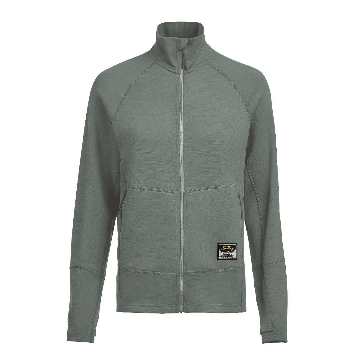 Lundhags Tived Merino Full Zip W, välikerros, musta, vihreä