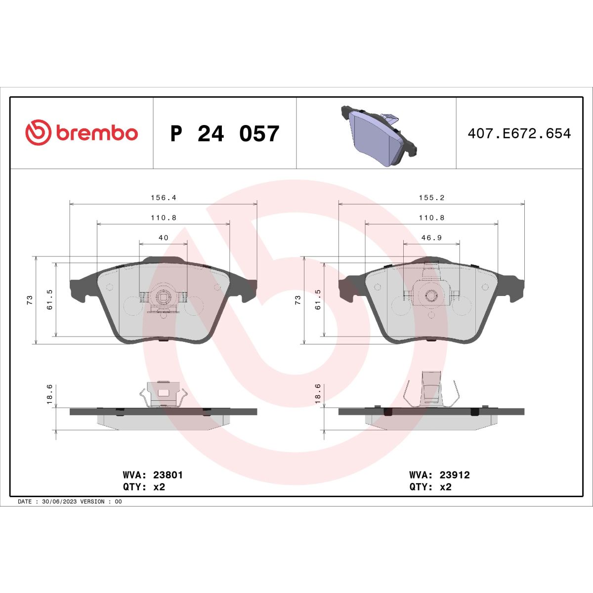 Jarrupalat, levyjarru BREMBO P 24 057