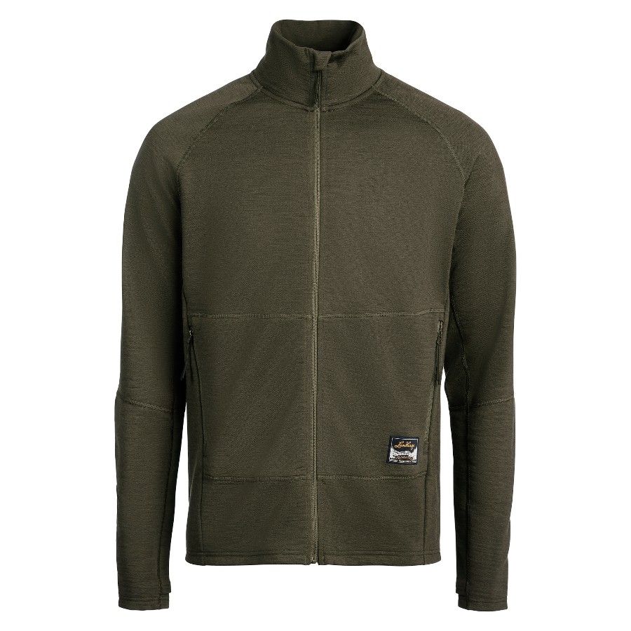 Lundhags Tived Merino Full Zip M, välikerros, vihreä
