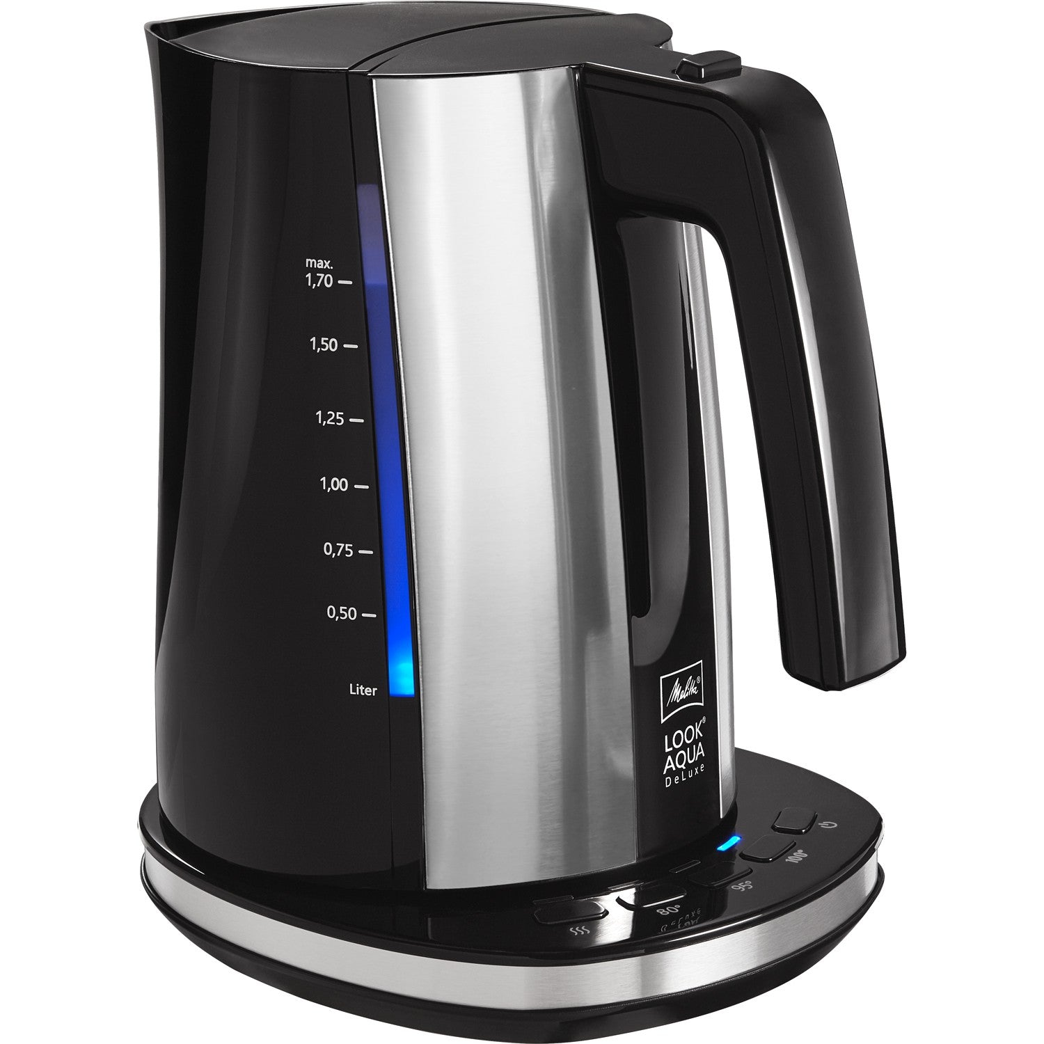 Melitta Aqua 2.0 Deluxe -vedenkeitin, 1,7 l, 2400 W, Deluxe Black
