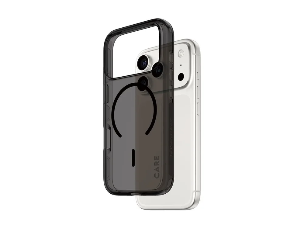 PanzerGlass CARE™ by ® Smokey Case w. Black MagSafe iPhone 17 Pro, Suojus, Apple, Apple - iPhone 17 Pro, Musta
